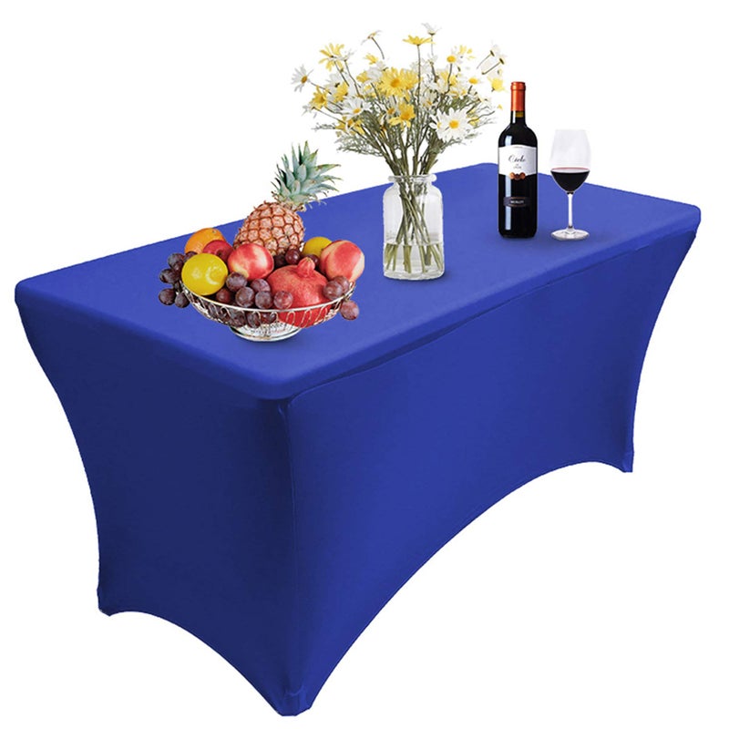 RELIANCER 1 Pack Stretch Spandex Table Covers for Rectangular Tables,8FT Elastic Fitted Tablecloth,Universal Rectangular Table Cloth Protector for Outdoor Party,Wedding,Bar,Birthday,Banquet,Events - Image 1